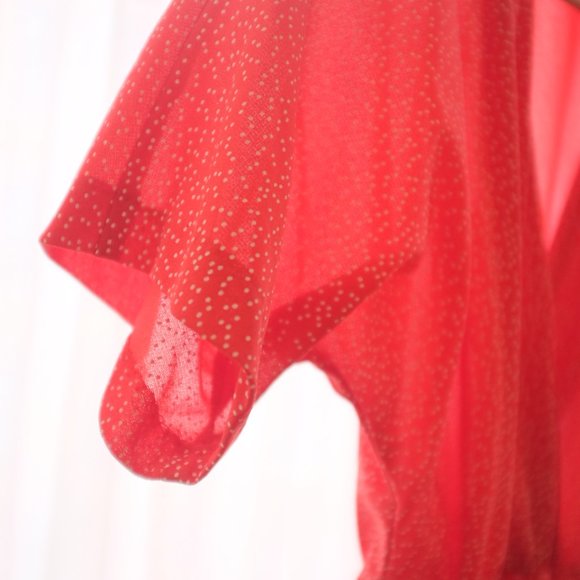 Vintage Belted Red + Wht Polka Dot Dress - Picture 7 of 8